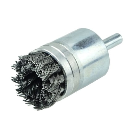 Weiler 1-1/8" Banded Knot Wire End Brush, .014" Steel Fill 11140